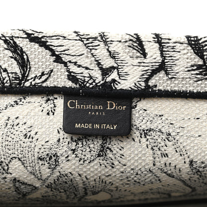 Christian Dior Canvas Embroidered Toile De Jouy Book Tote White Black 6 of 9