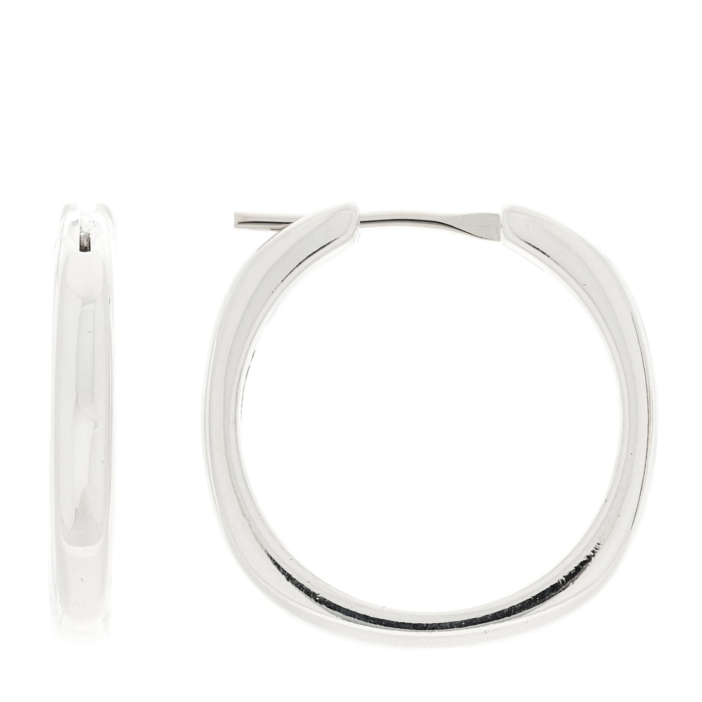 Sterling Silver Square Cushion Hoop Earrings