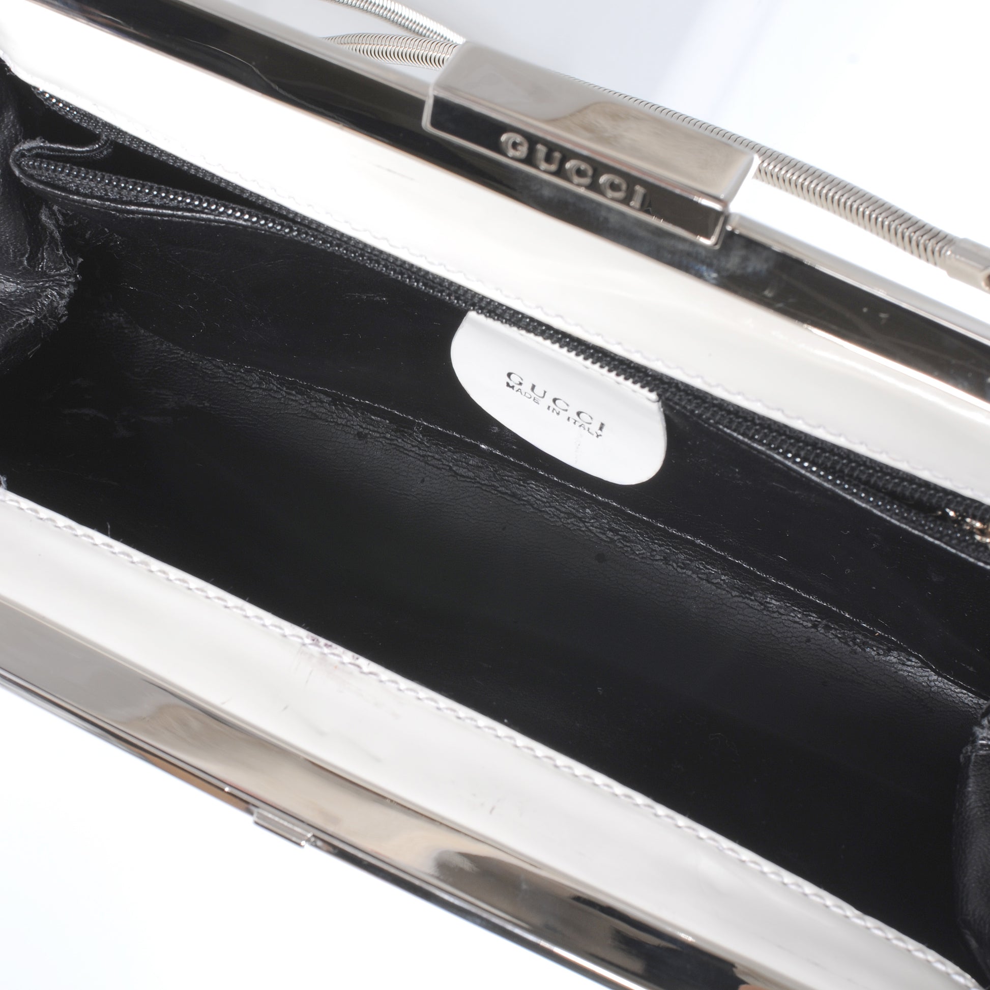 Gucci Patent Small Clutch Bag White 7 of 7