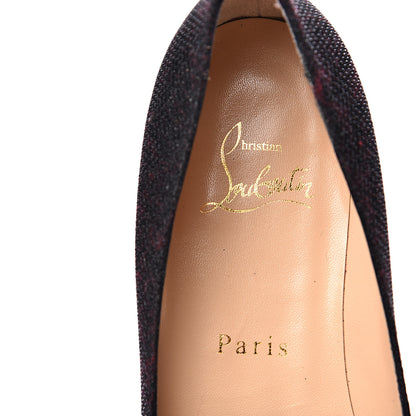 Christian Louboutin Glitter Tisse Veau Velours Heart Embellished Coramia Point Toe Flats 36 Black 7 of 9