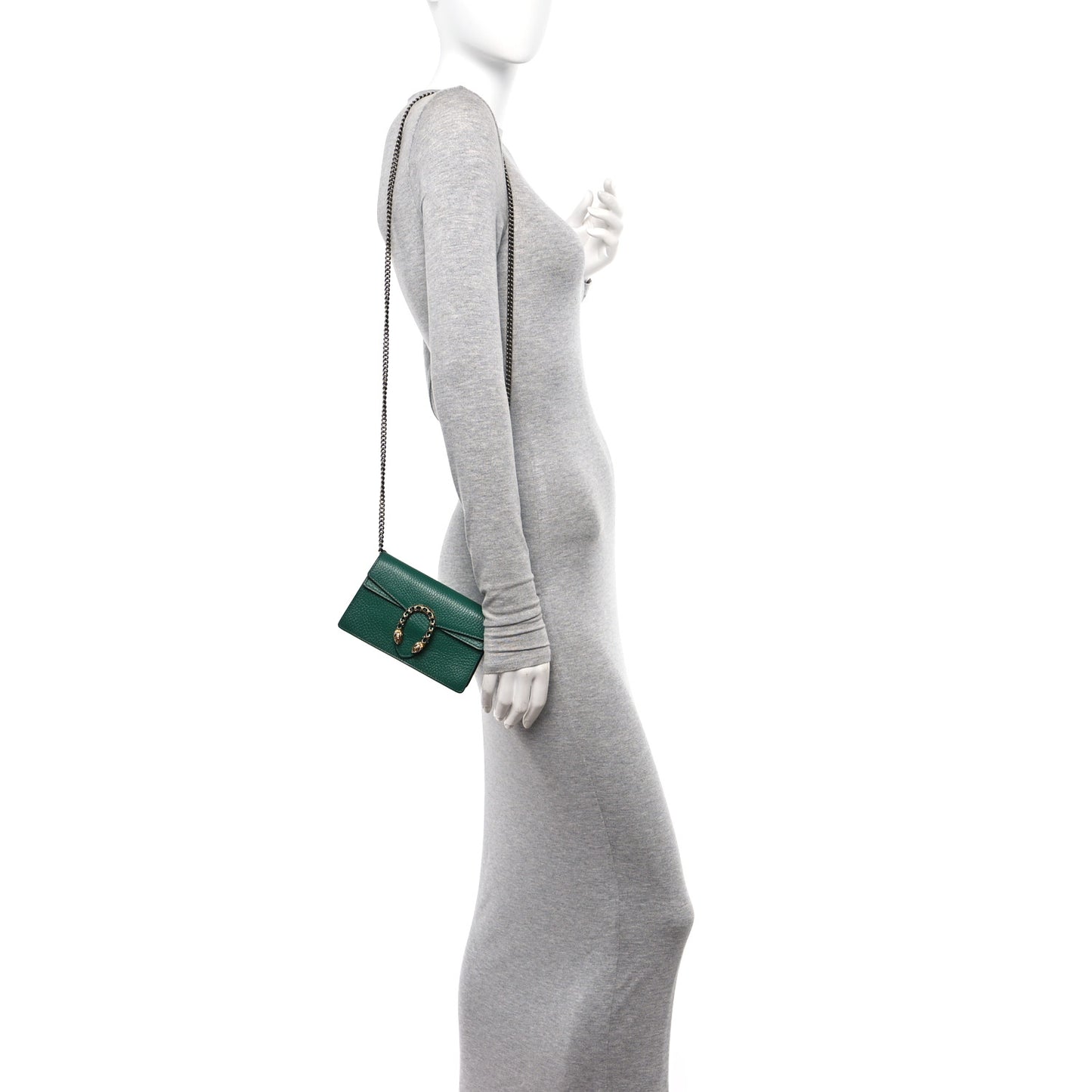 Dollar Calfskin Crystal Super Mini Dionysus Shoulder Bag Emerald