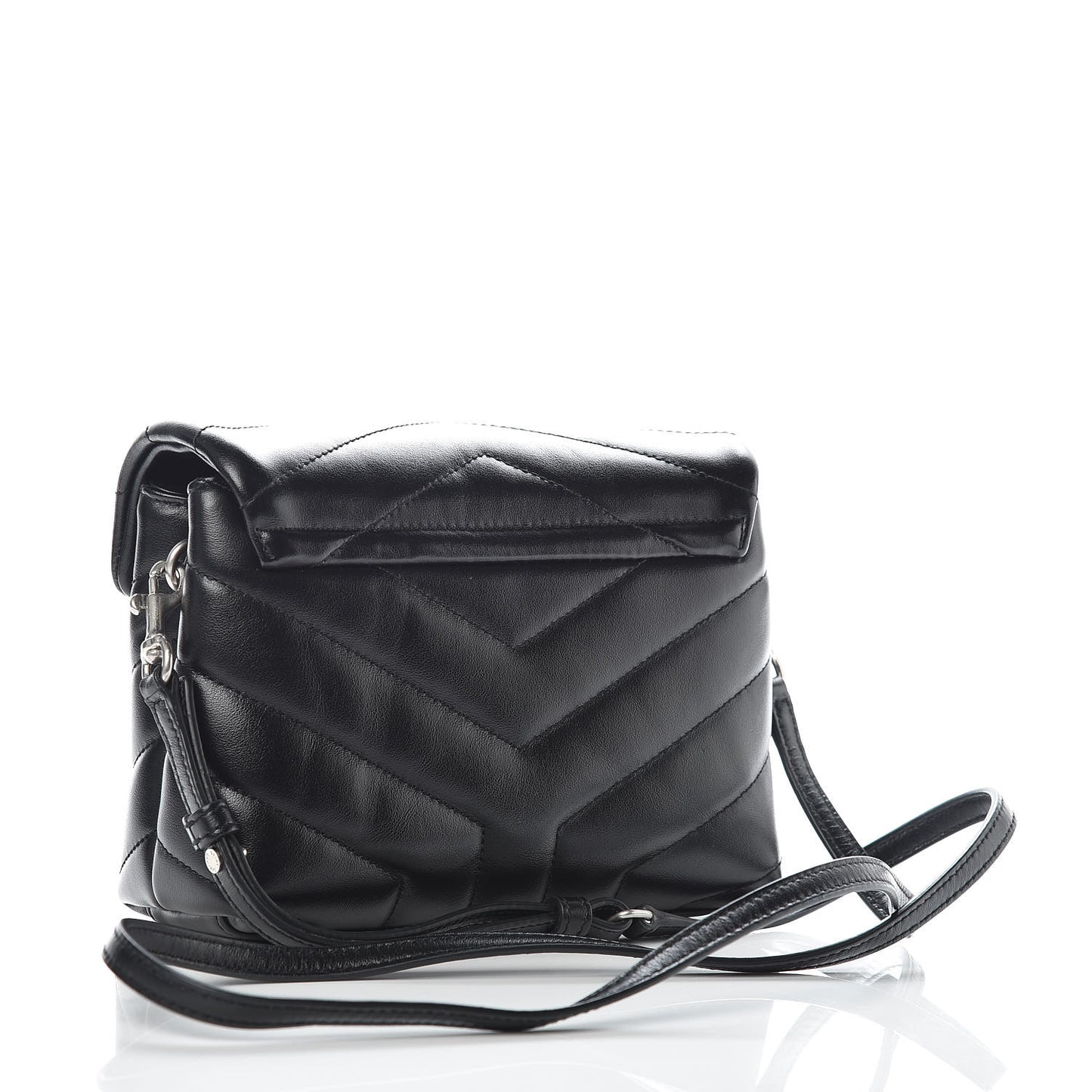 Calfskin Y Quilted Monogram Toy Loulou Crossbody Bag Black
