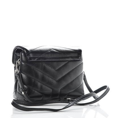 Saint Laurent Calfskin Y Quilted Monogram Toy Loulou Crossbody Bag Black 3 of 10