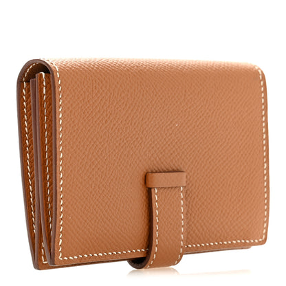 Hermes Epsom Bearn Card Holder Wallet Gold 3 of 10