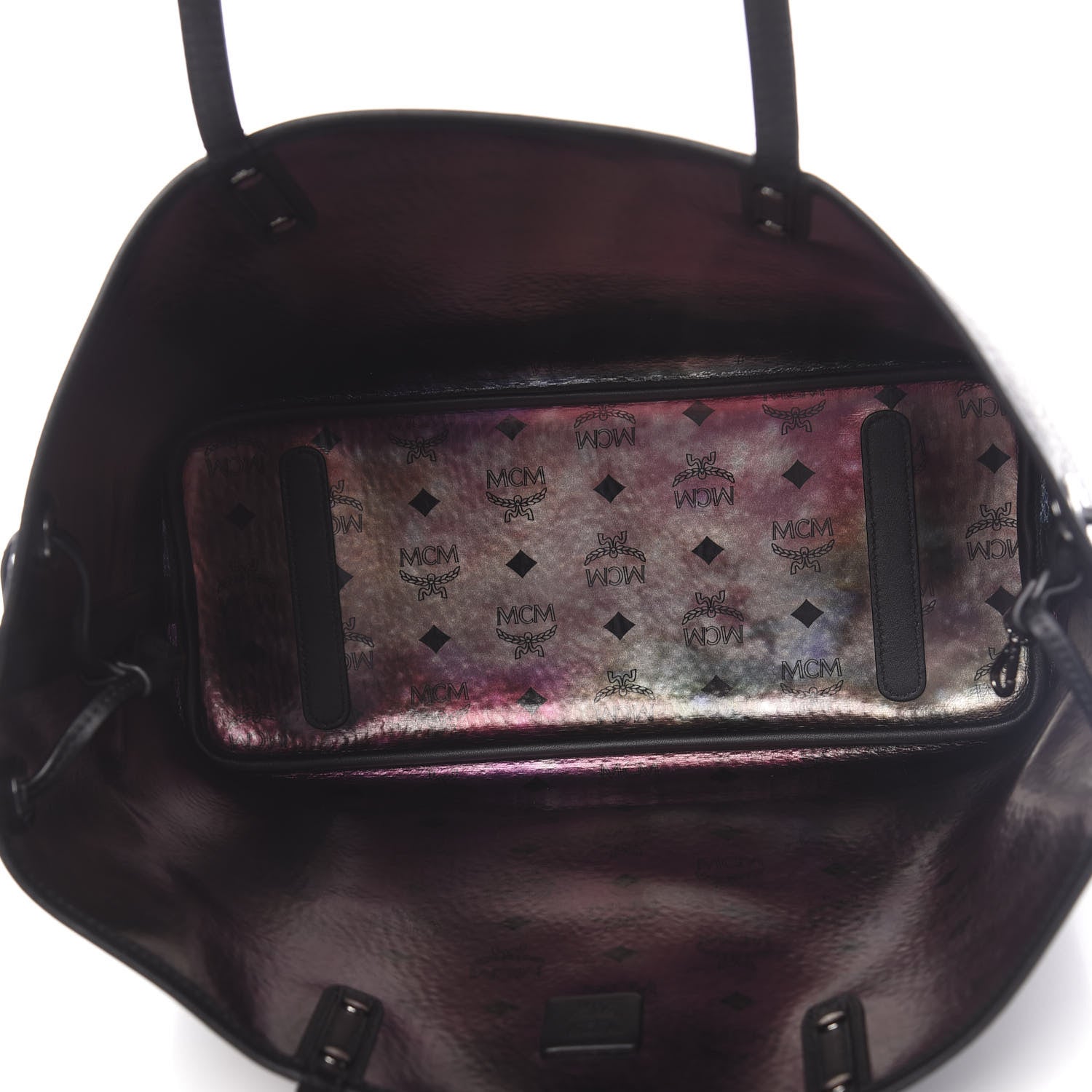 MCM Metallic Galaxy Visetos Medium Project Reversible Shopper Tote Black Multicolor 10 of 18