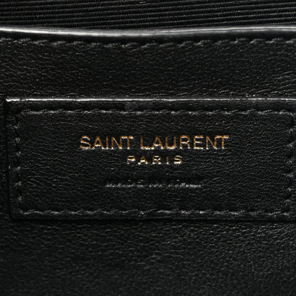 Saint Laurent Grain De Poudre Textured Mixed Matelasse Medium Triquilt Monogram Satchel Dark Beige 6 of 15