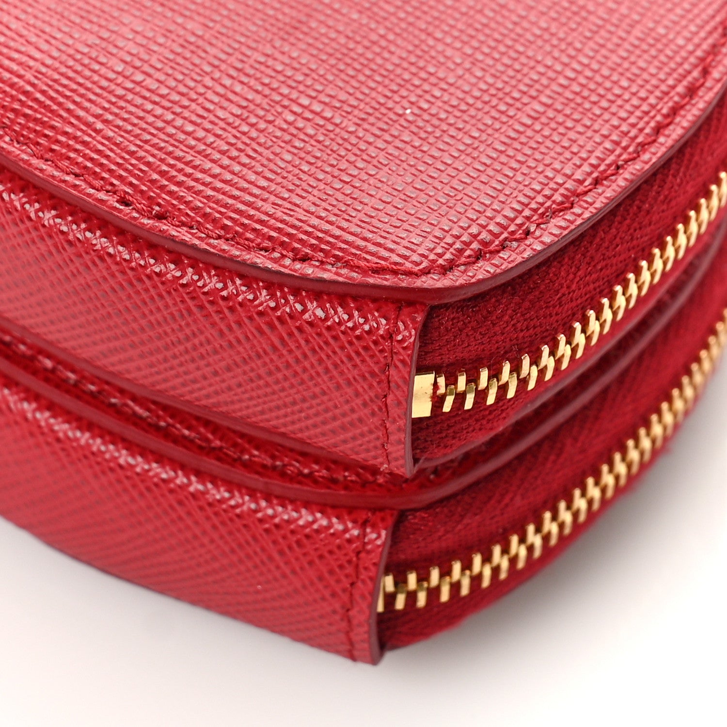 Prada Saffiano Mini Heart Pouch Fuoco 8 of 8
