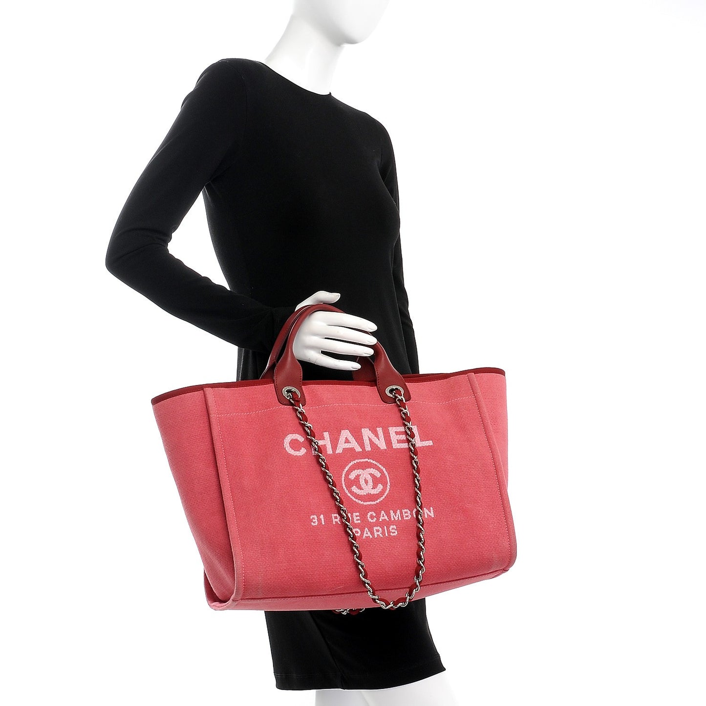 Canvas Large Deauville Tote Red