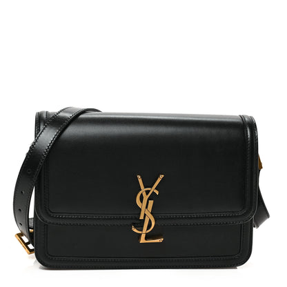 Saint Laurent Box Calfskin Monogram Medium Solferino Satchel Black 1 of 9