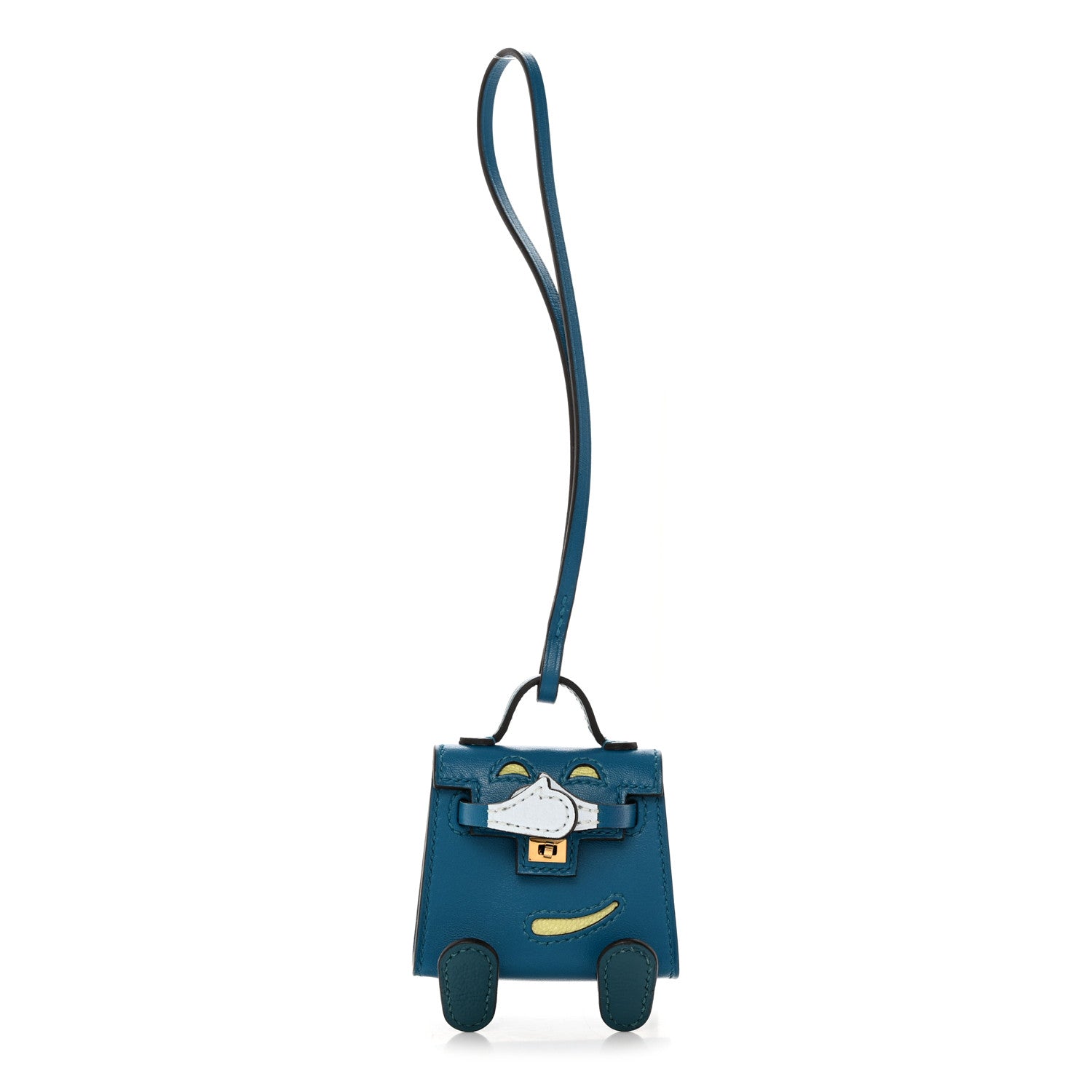 Hermes Tadelakt Chevre Mysore Kelly Quelle Idole Bag Charm Bleu Izmir Jaune Bourgeon Bleu Brume Vert Bosphore 1 of 5