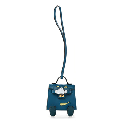 Hermes Tadelakt Chevre Mysore Kelly Quelle Idole Bag Charm Bleu Izmir Jaune Bourgeon Bleu Brume Vert Bosphore 1 of 5