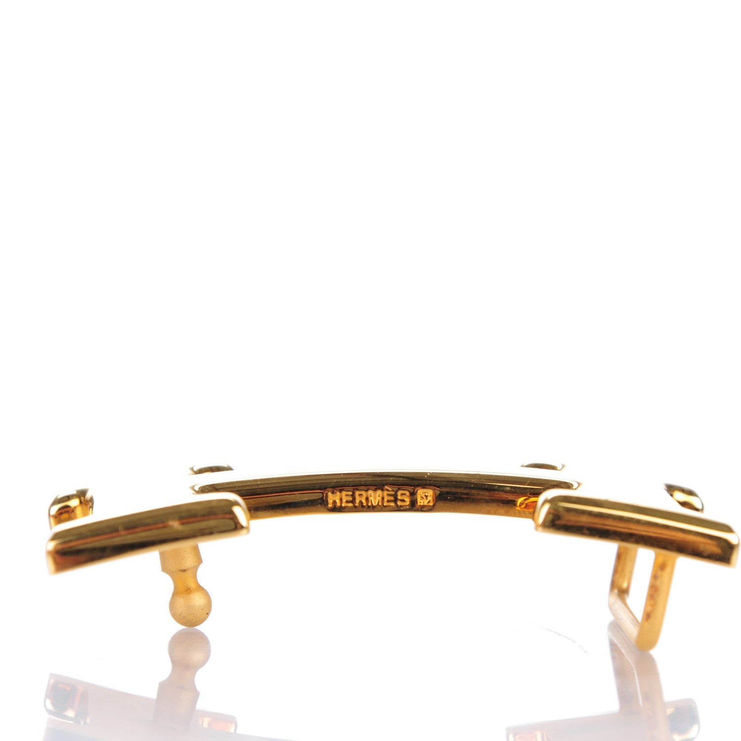 Hermes Box Courchevel 32mm H Belt 65 Black Gold 7 of 9