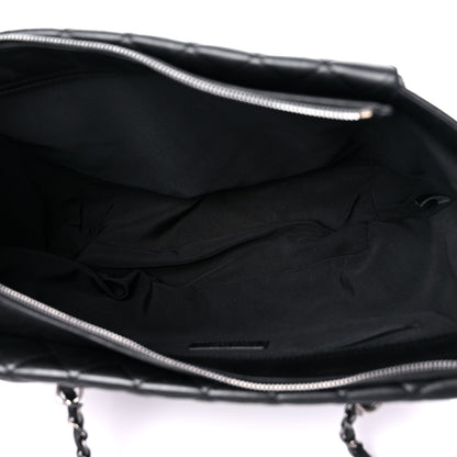 Chanel Lambskin Quilted Shopping Tote Black 5 of 14