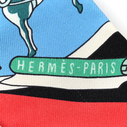 Hermes Silk Exposition Universelle Plumetis Twilly Black Vert Orange Fonce 7 of 7