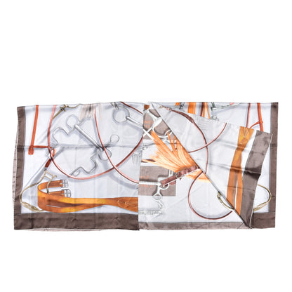 Hermes Silk Projets Carres Poncho Gris Perle Taupe Acajou 4 of 6