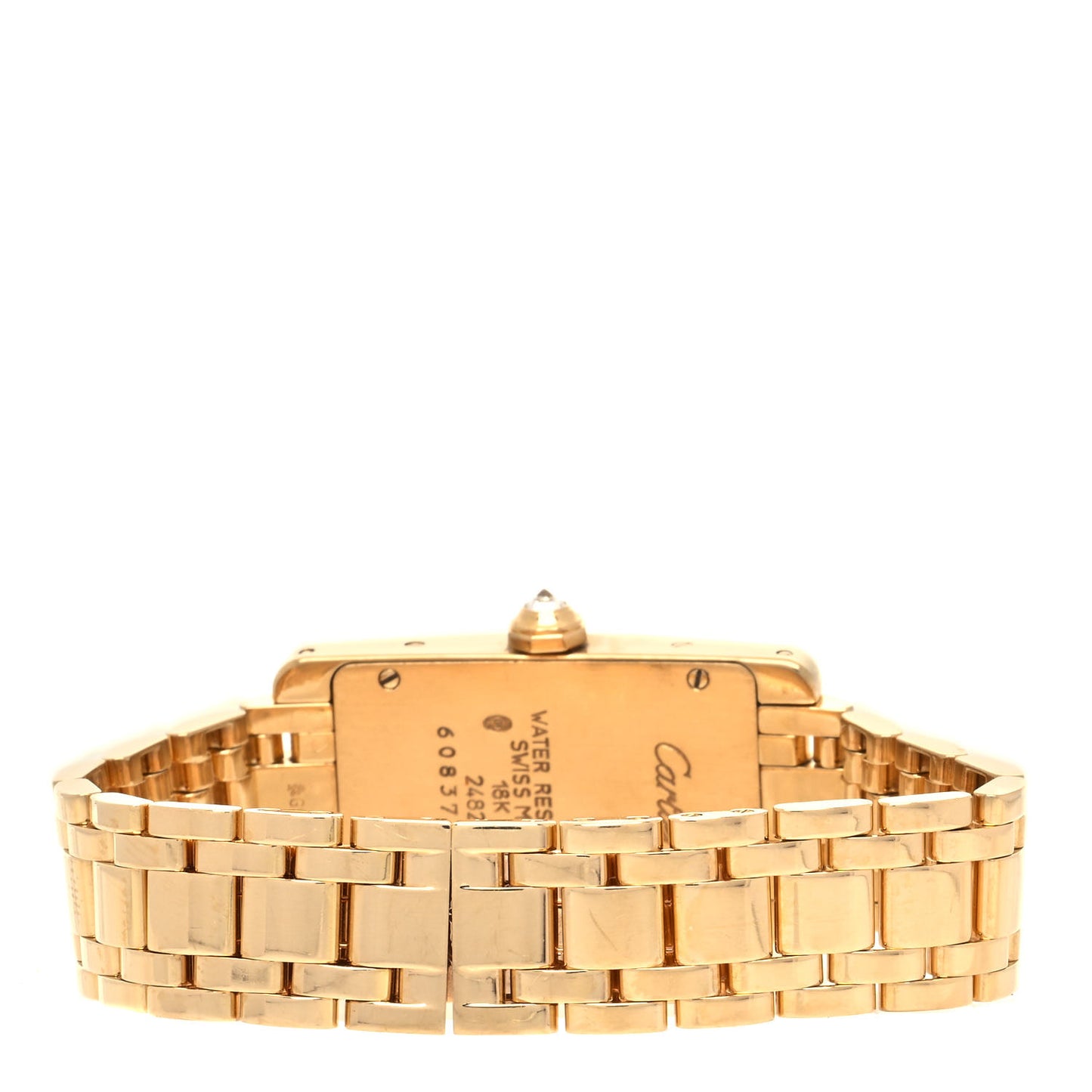 18K Yellow Gold Diamond 19mm Tank Americaine Quartz Watch