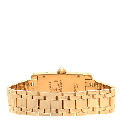 Cartier 18K Yellow Gold Diamond 19mm Tank Americaine Quartz Watch 3 of 4