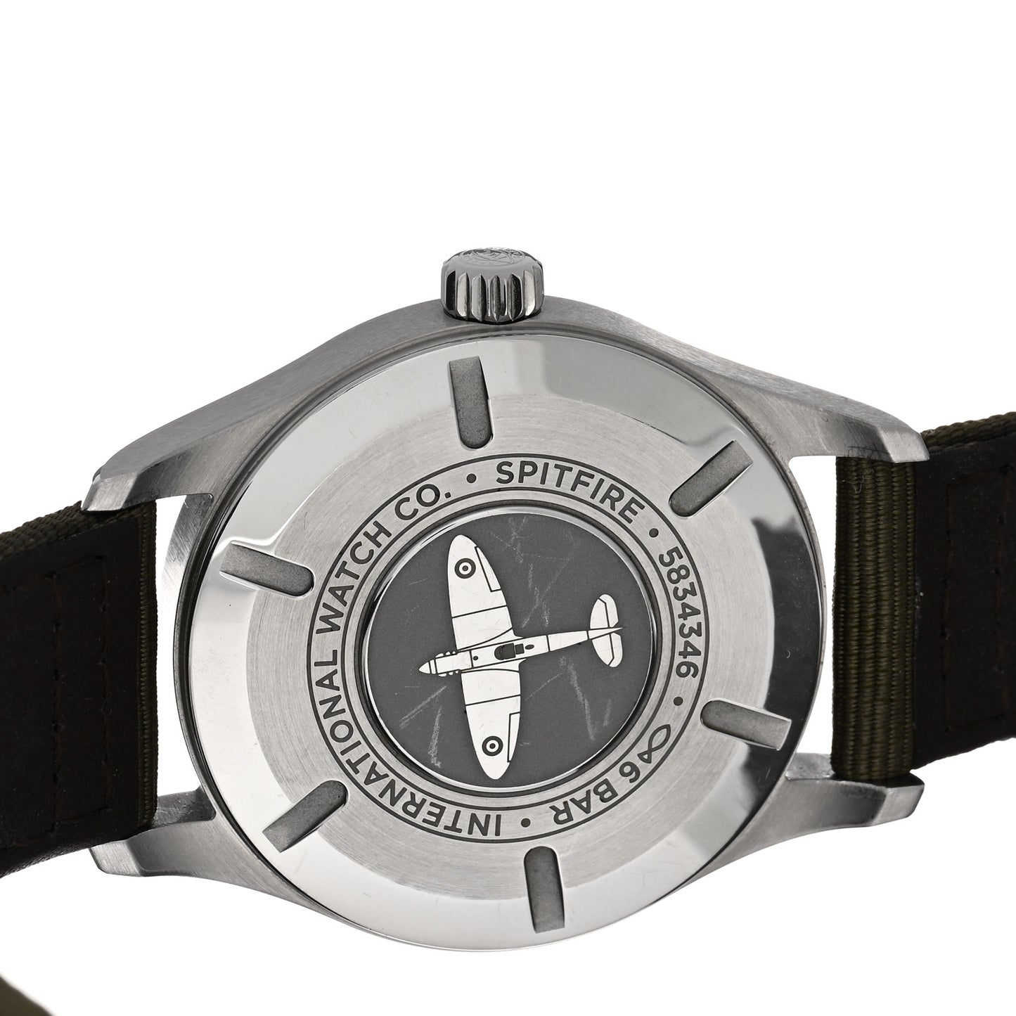 Stainless Steel Fabric 39mm Spitfire Automatic Watch Black IW326801