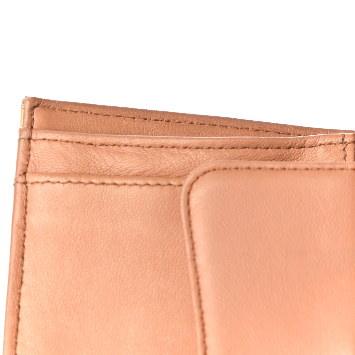 Lambskin Quilted Large Flap Wallet Beige