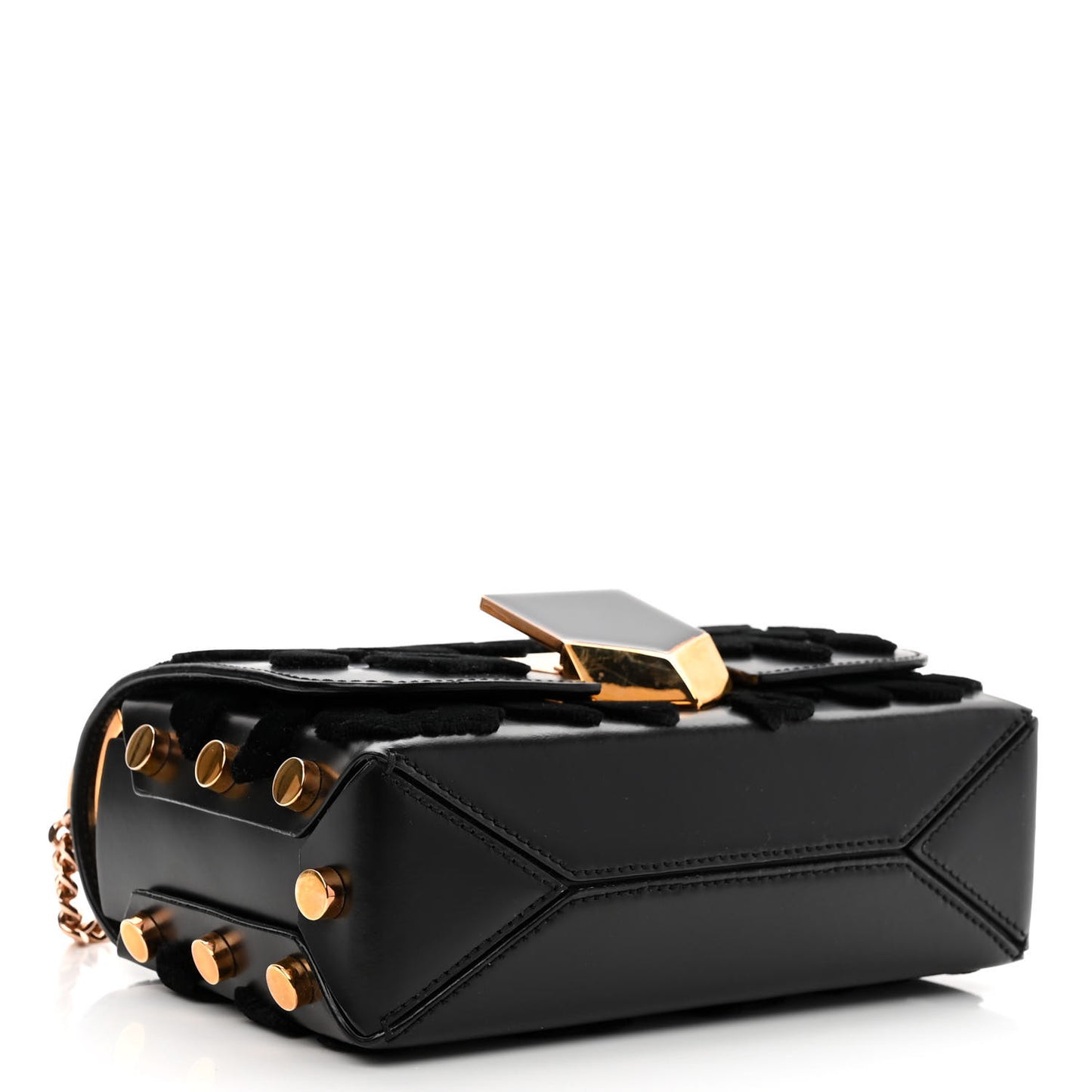 Calfskin Leopard Lockett Petite Shoulder Bag Black