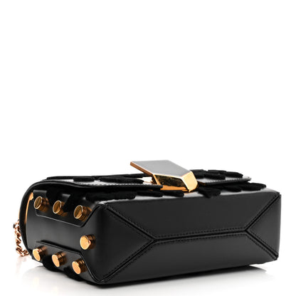 Jimmy Choo Calfskin Leopard Lockett Petite Shoulder Bag Black 4 of 9