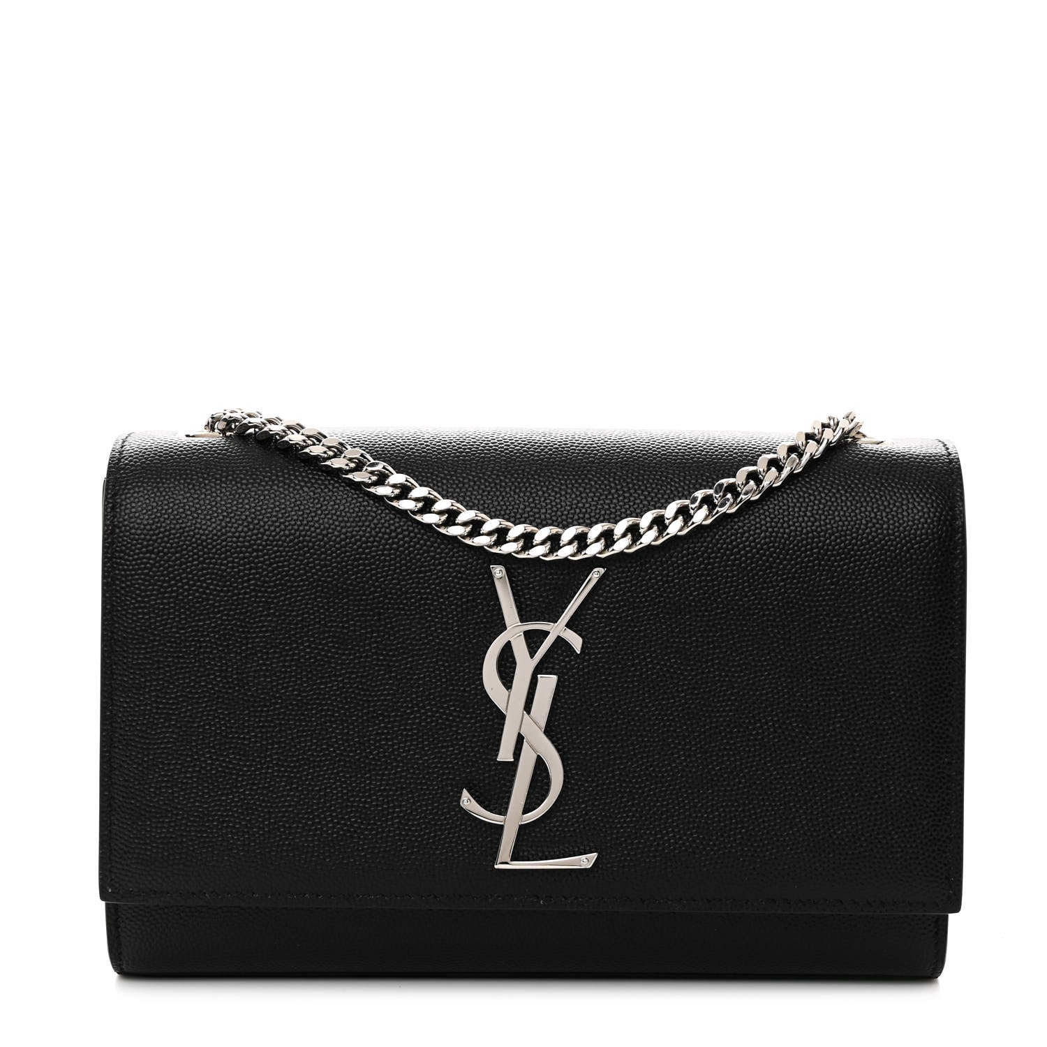 Saint Laurent Grain De Poudre Small Monogram Kate Satchel Black 1 of 10