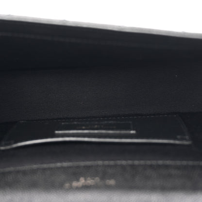 Saint Laurent Grain De Poudre Textured Mixed Matelasse Triquilt Small Monogram Monochrome Satchel Black 5 of 10