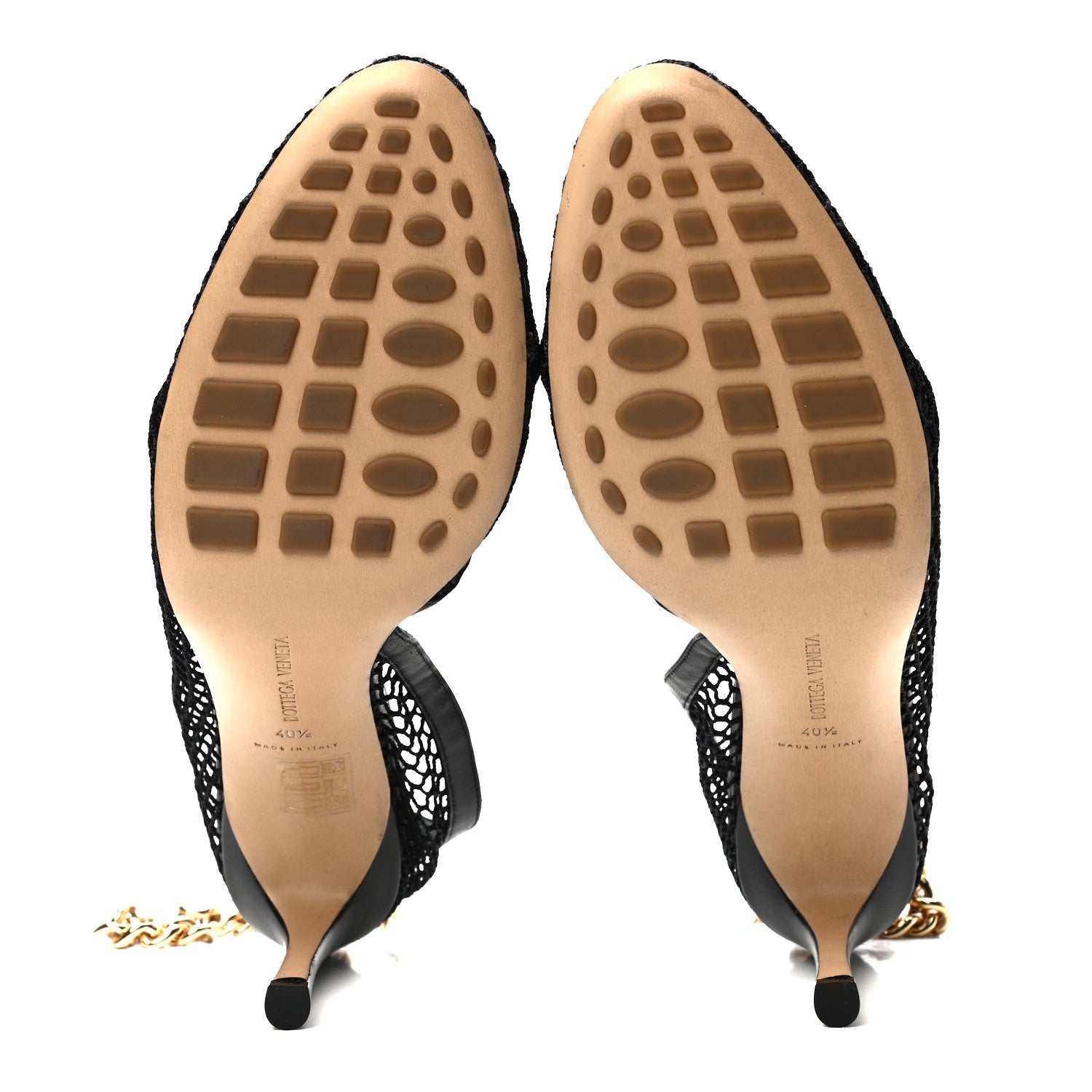 Bottega Veneta Mesh Nappa Chunky Chain Sandals 40.5 Black 5 of 7