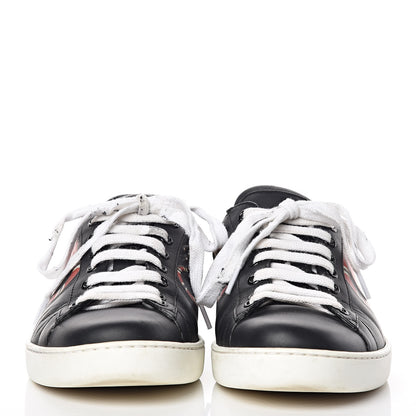 Gucci Calfskin Kingsnake Mens Ace Sneakers 7 Black Multicolor 2 of 18