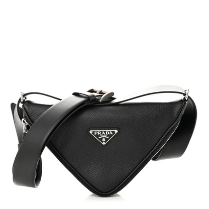 Prada Saffiano Triangle Belt Bag Black 1 of 12
