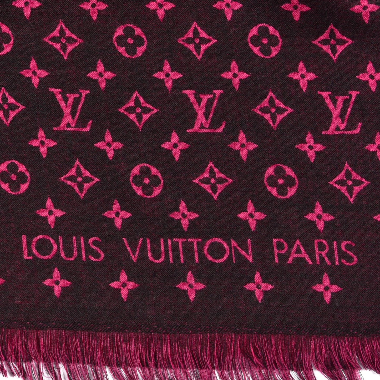 Wool Silk So LV Stole Black
