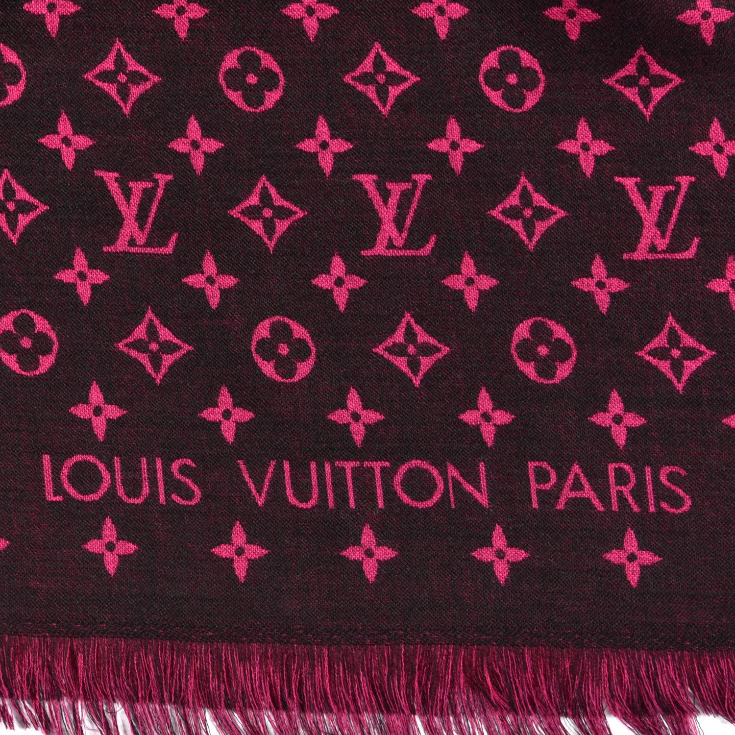 Louis Vuitton Wool Silk So LV Stole Black 2 of 4