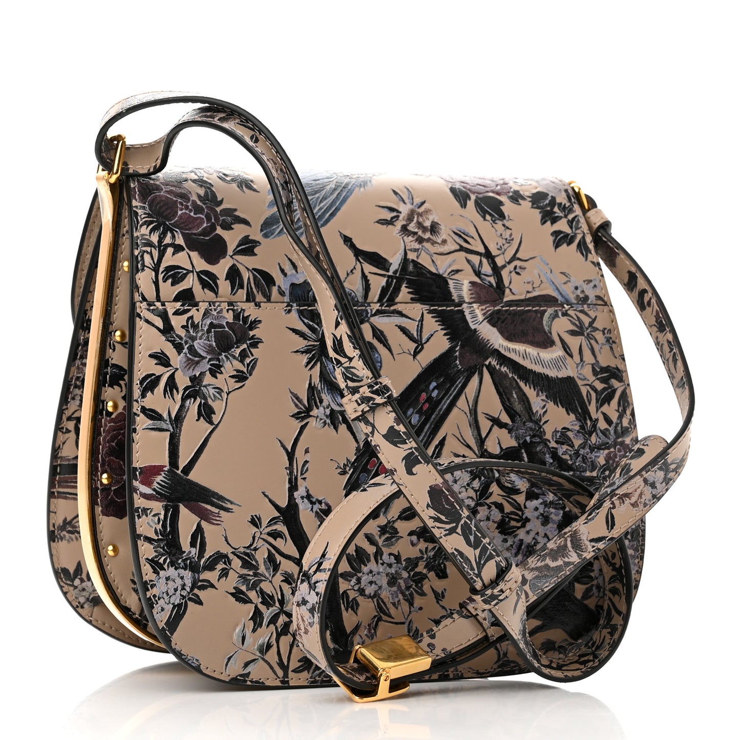 Jardin d’Hiver Calfskin Medium Bobby Frame Flap Beige Multicolor