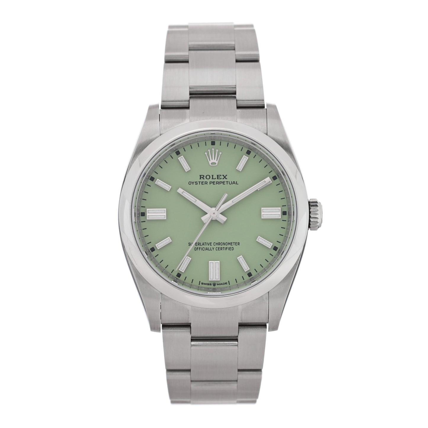 Stainless Steel 36mm Oyster Perpetual Watch Pistachio 126000