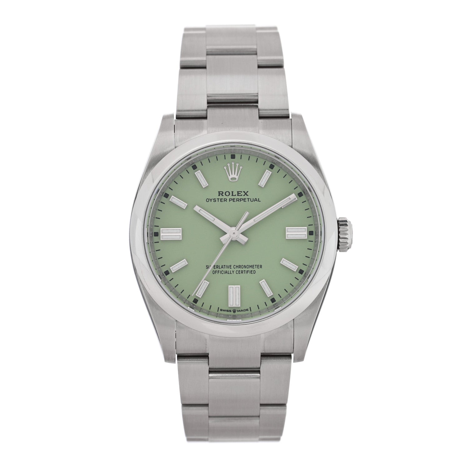 Rolex Stainless Steel 36mm Oyster Perpetual Watch Pistachio 126000 1 of 5