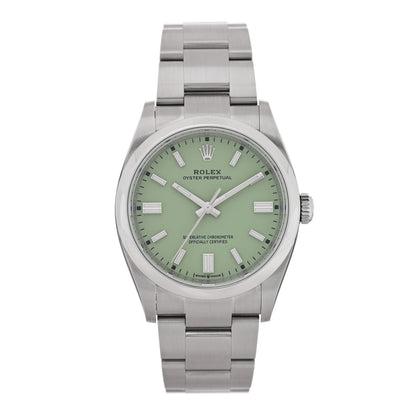 Rolex Stainless Steel 36mm Oyster Perpetual Watch Pistachio 126000 1 of 5