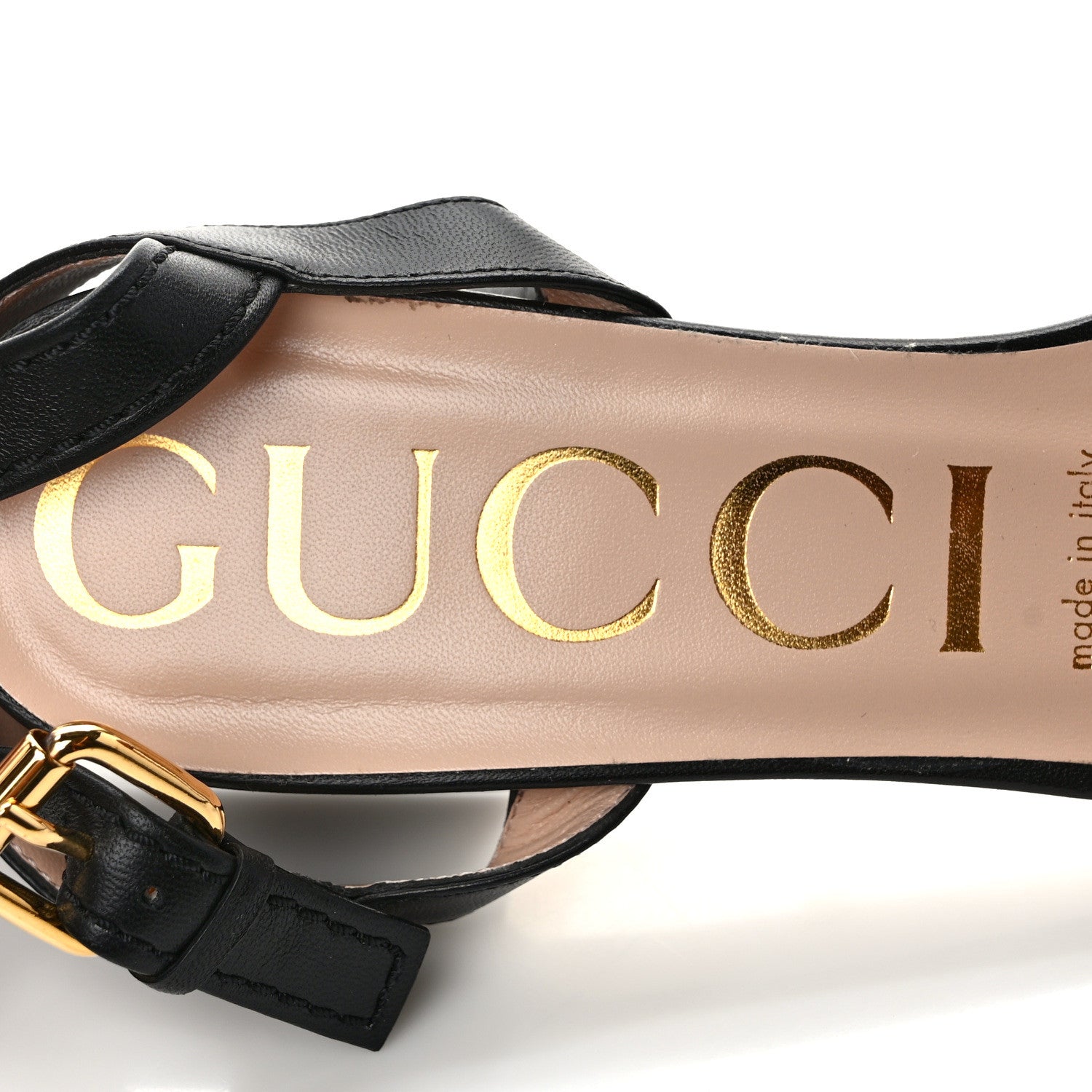 Gucci Nappa Charlotte Horsebit Block Heel 45mm Sandals 39 Black 7 of 8
