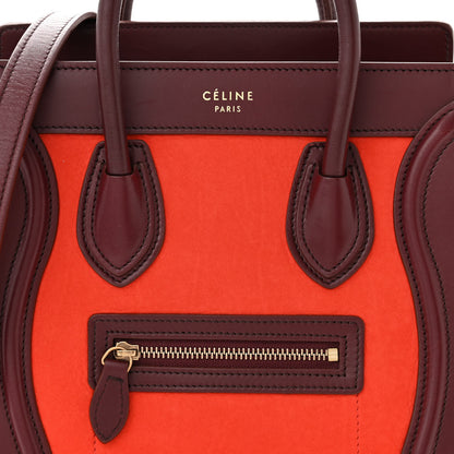 Celine Baby Grained Calfskin Nubuck Nano Tri-Color Luggage Vermillion 8 of 10