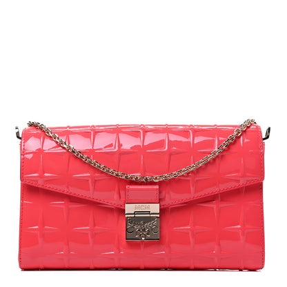 MCM Diamond Patent Medium Millie Crossbody Bag Pink 1 of 8