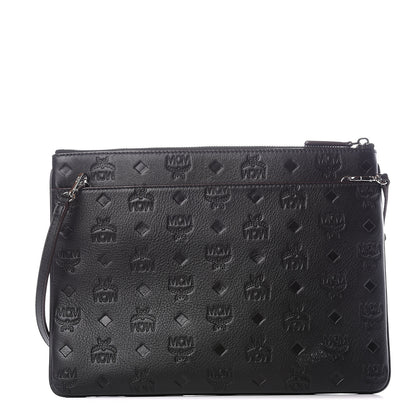 MCM Calfskin Ottomar Monogram Medium Crossbody Pouch Black 1 of 11
