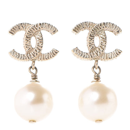 Chanel Pearl CC Drop Earrings Gold 1 of 4