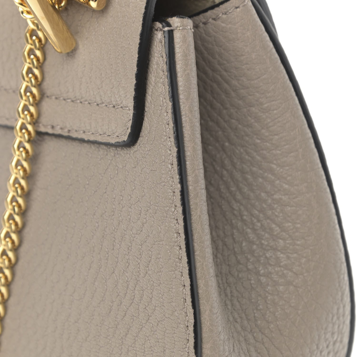 Chloe Grained Lambskin Mini Drew Shoulder Bag Motty Grey 14 of 14