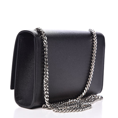 Saint Laurent Grain De Poudre Small Monogram Kate Satchel Black 3 of 9