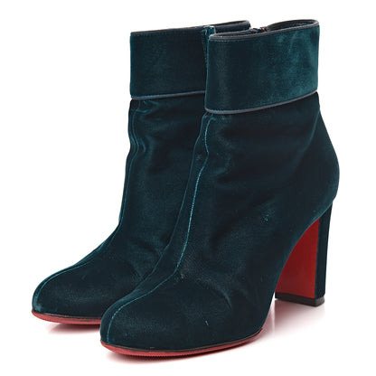 Christian Louboutin Veau Velours Moulamax 85 Booties 36.5 Petrol 3 of 10