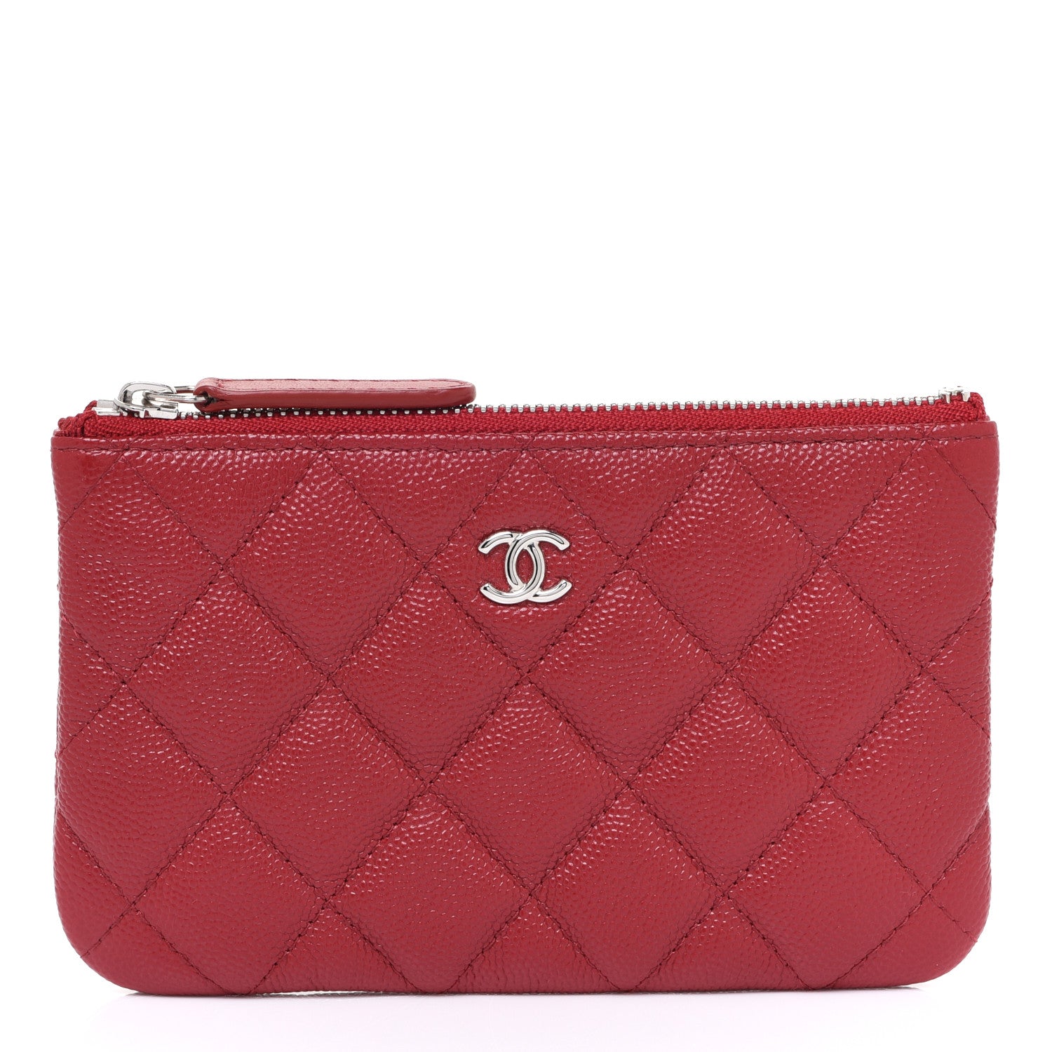 Chanel Caviar Quilted Small Cosmetic Case Red 1 of 8