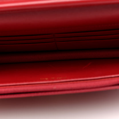 Chanel Lambskin Quilted Crystal Pearl CC Wallet On Chain WOC Burgundy 5 of 11