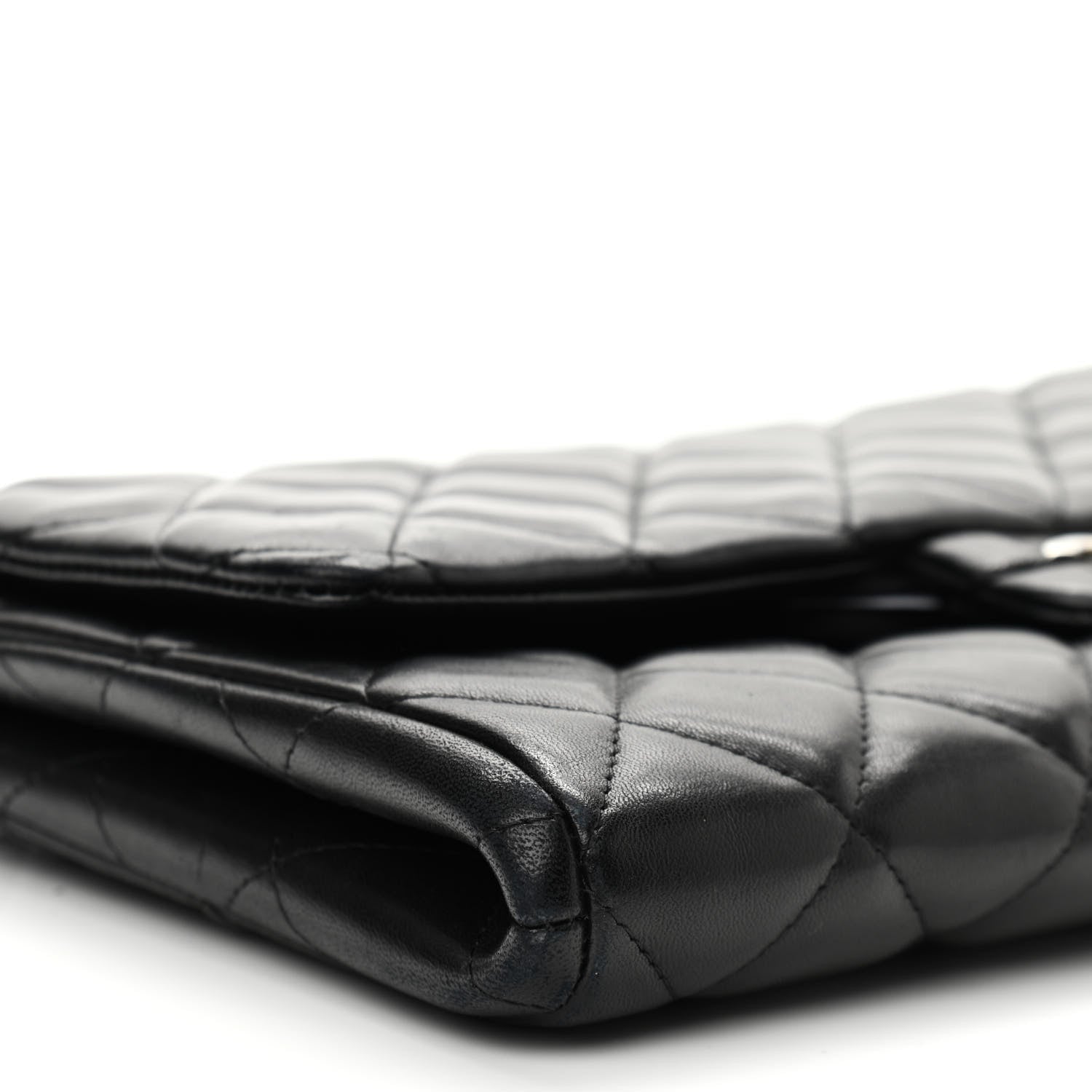 Chanel Lambskin Quilted Clutch With Chain Flap Black 11 of 13