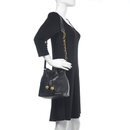 Chanel Lambskin CC Drawstring Shoulder Bag Black 2 of 19