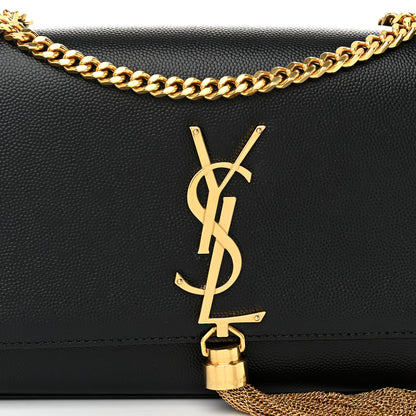 Saint Laurent Grain De Poudre Small Classic Monogram Kate Tassel Satchel Black 8 of 11