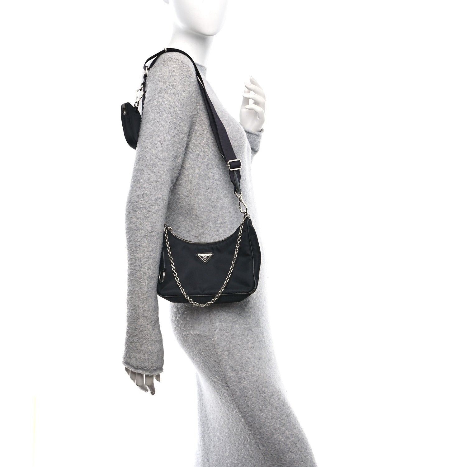 Prada Re-Nylon Saffiano Re-Edition 2005 Shoulder Bag Black 2 of 10